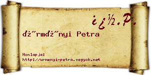 Ürményi Petra névjegykártya