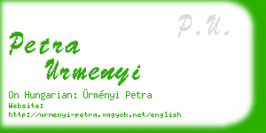 petra urmenyi business card